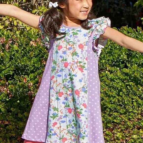 MATILDA Jane size 4 spring flowers‎ dress lets go together girls purple. - Picture 1 of 2